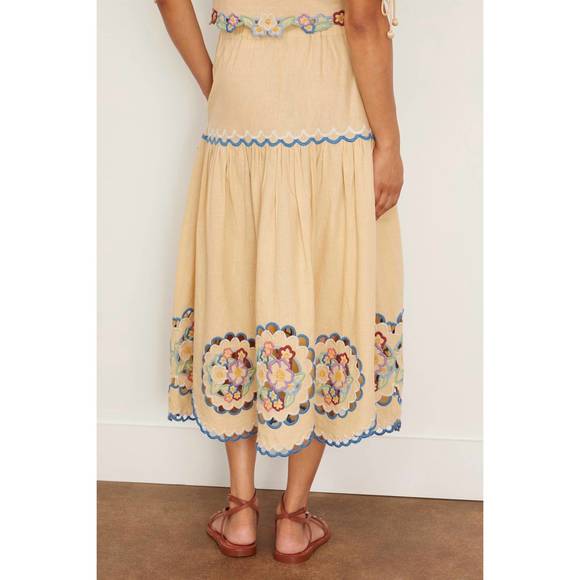 NEW SEA melinda embroidery skirt in ecru - Picture 2 of 4